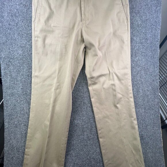 Eddie Bauer Size 32 Beige Wrinkle Free Classic Fit Chino Pants Mens Straight Cut - Picture 1 of 16